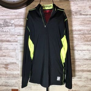 Nike Hyperwarm Pro Combat Quarter Zip dri-fit max large neon green/black/red​​